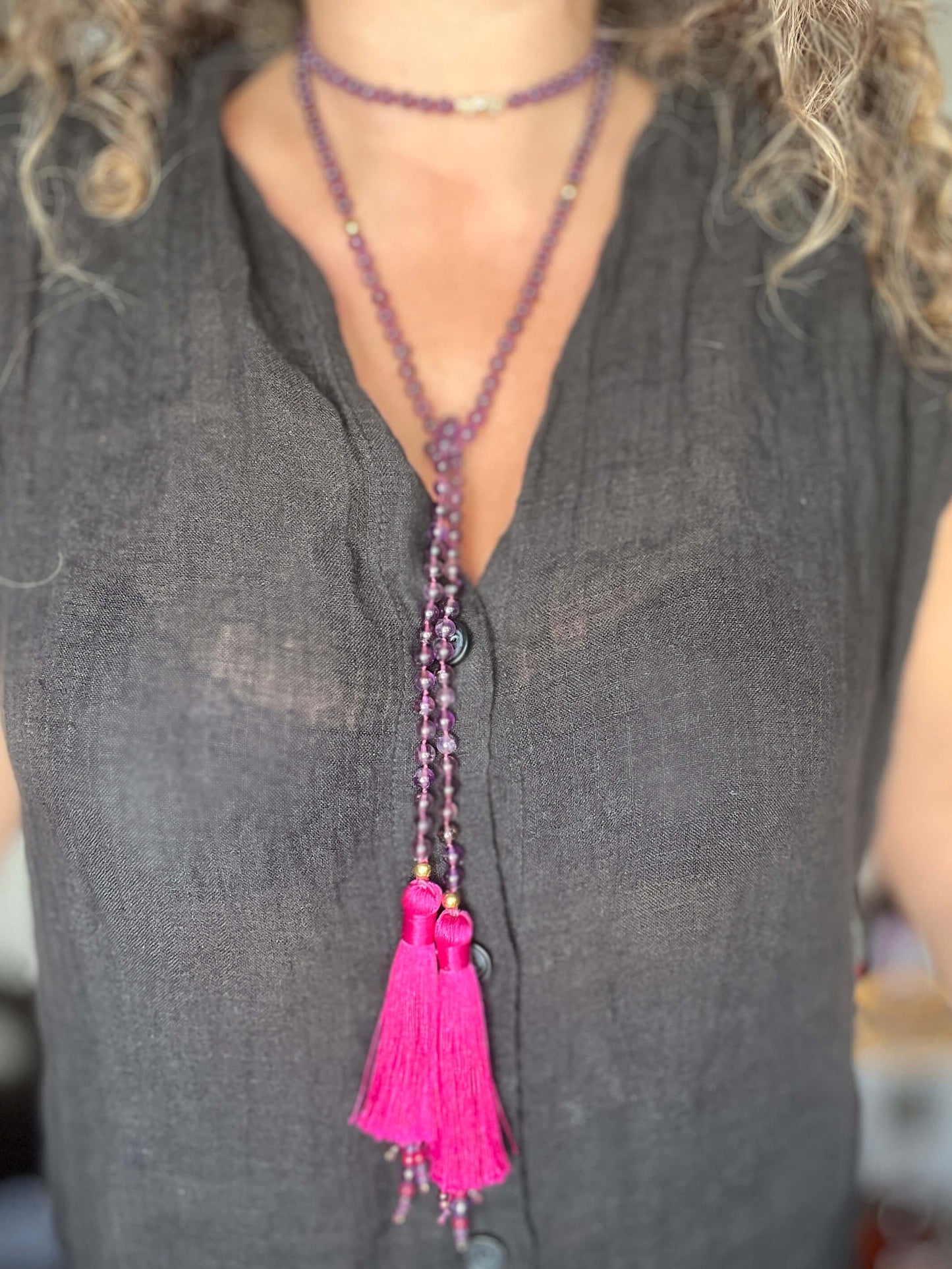 Collier cravate ALTHEA Violet