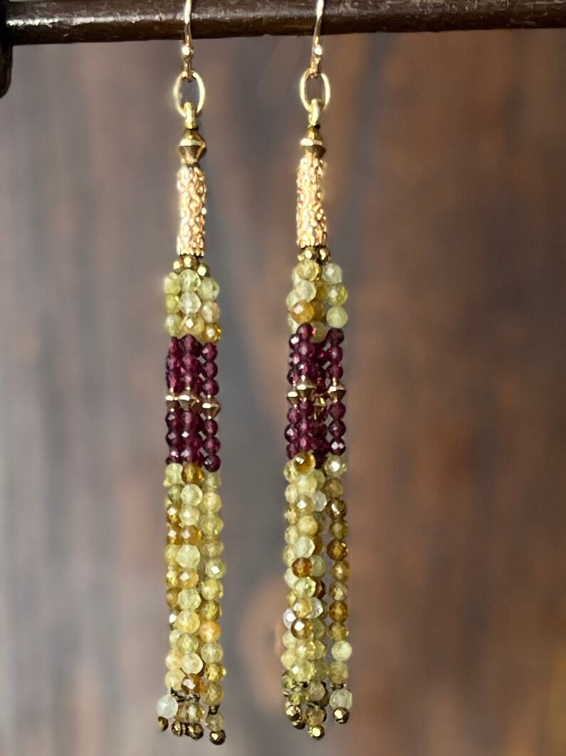 Boucles d'oreilles JANIS grenat