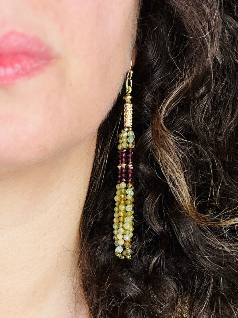 Boucles d'oreilles JANIS grenat