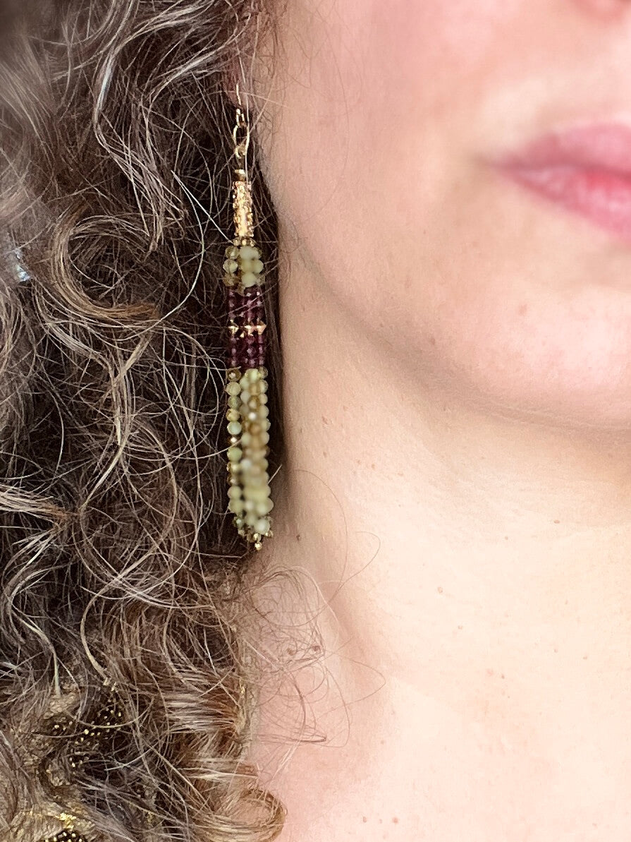 Boucles d'oreilles JANIS grenat