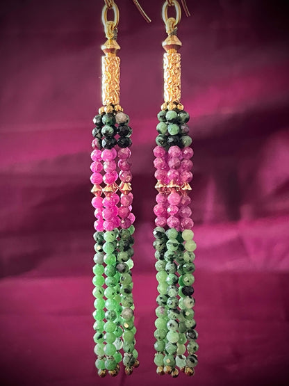 BOUCLES D'OREILLES JANIS RUBIS — vibration pourpre et nuances végétales