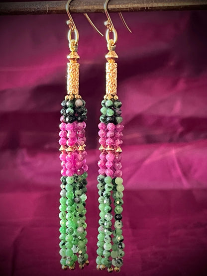 BOUCLES D'OREILLES JANIS RUBIS — vibration pourpre et nuances végétales