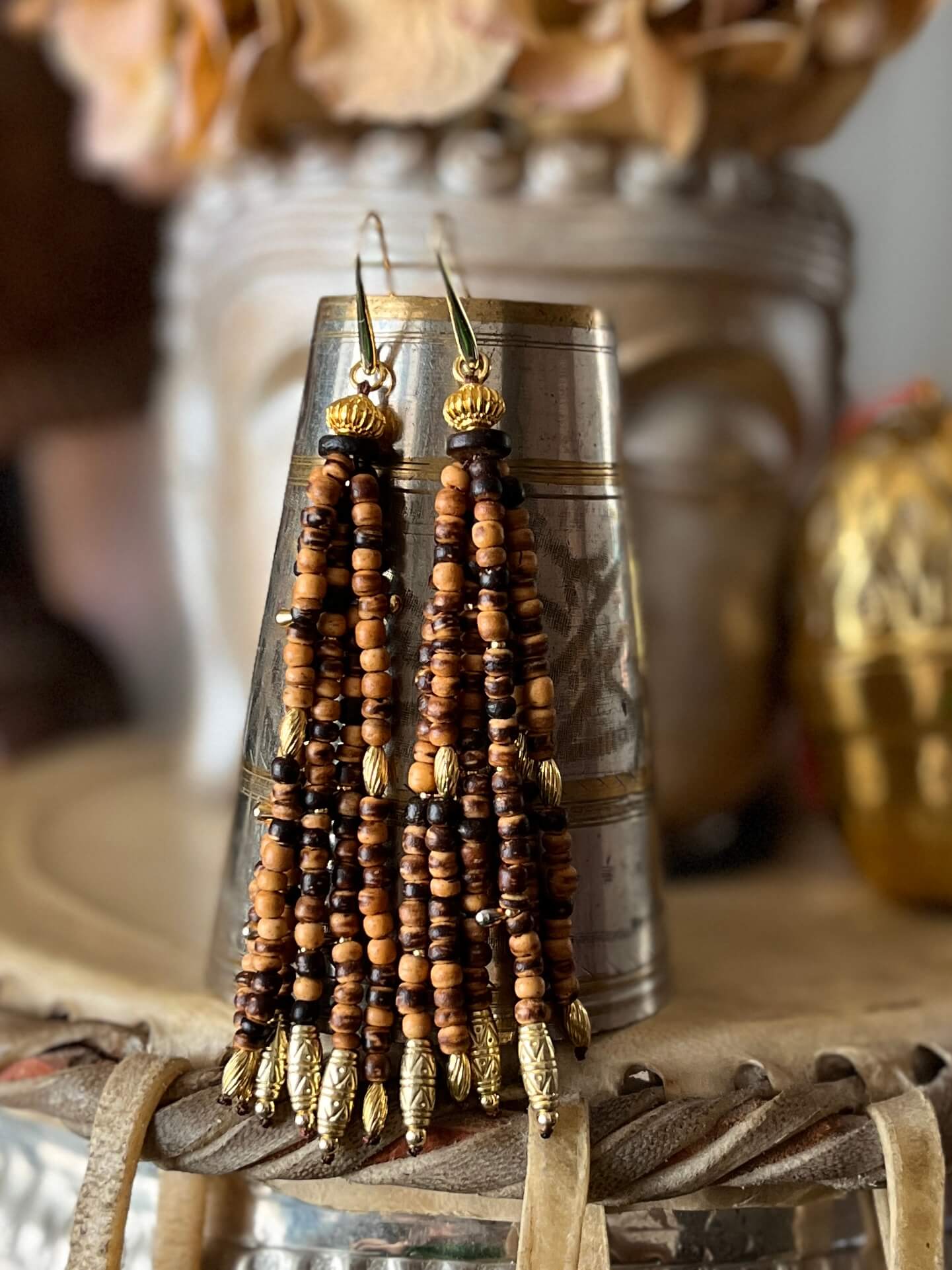 Boucles d'oreilles pompon GAÏA