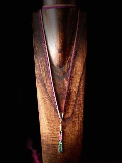 Collier JANIS RUBIS -  cascade de pierres