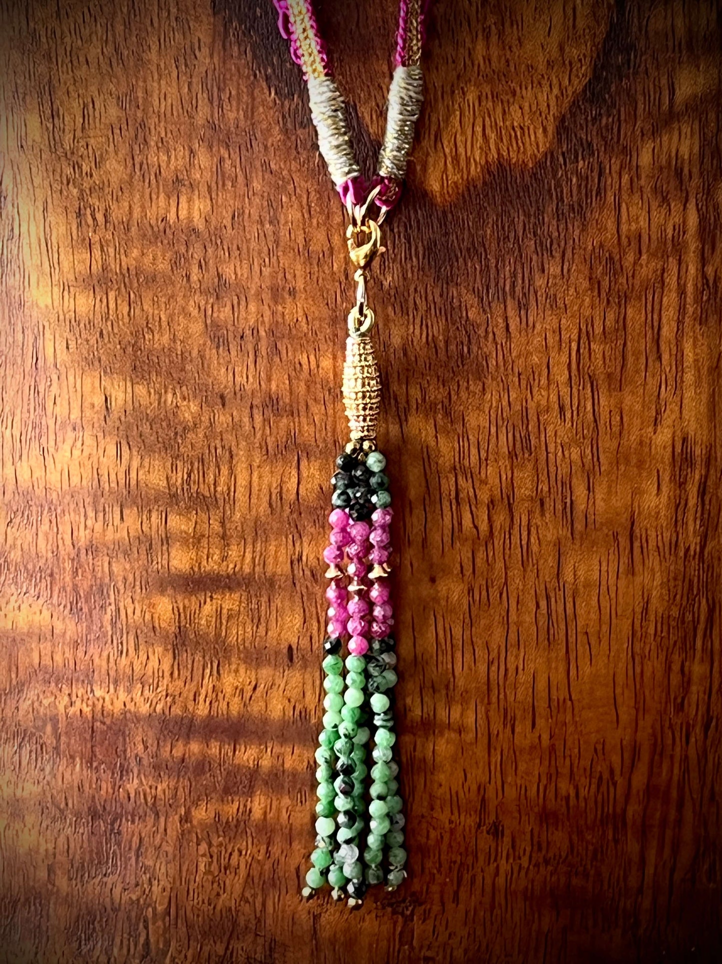 Collier JANIS RUBIS -  cascade de pierres