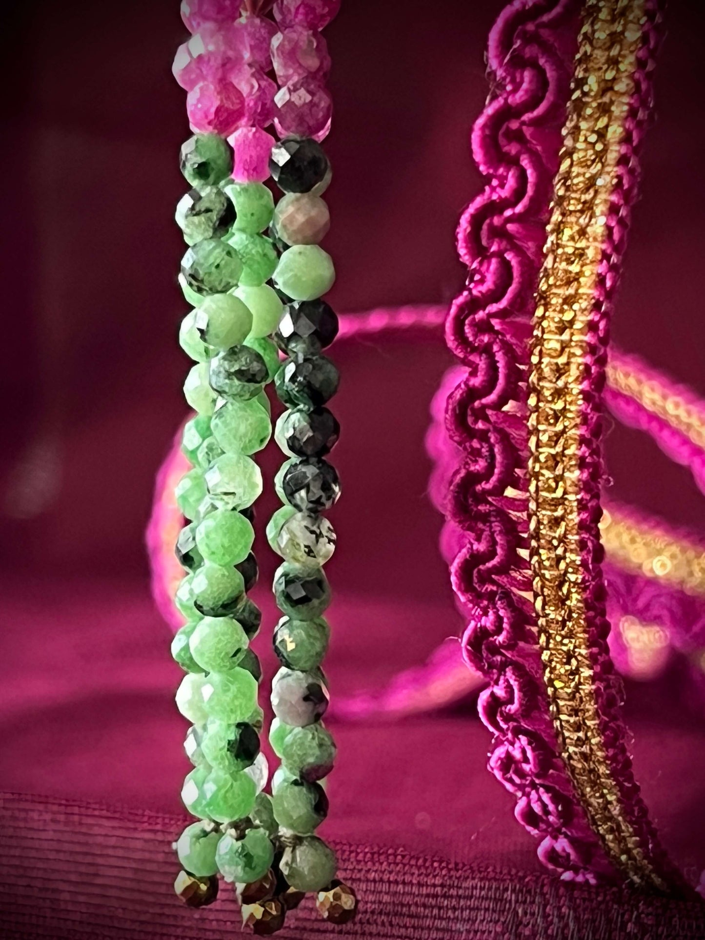Collier JANIS RUBIS -  cascade de pierres