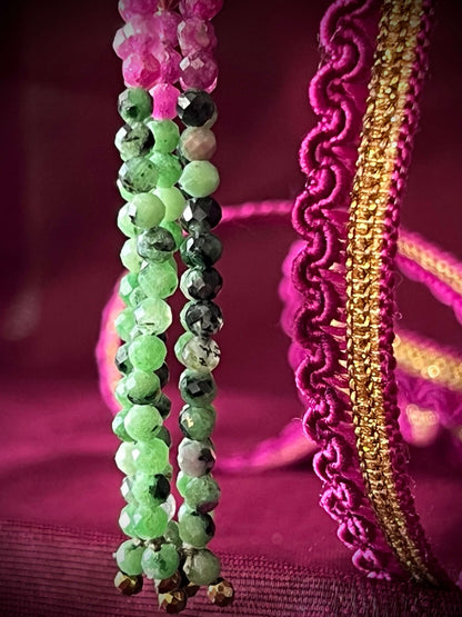 Collier JANIS RUBIS -  cascade de pierres