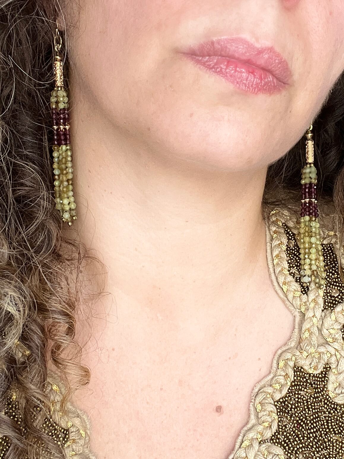 Boucles d'oreilles JANIS grenat