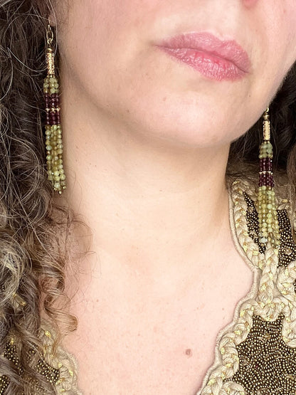 Boucles d'oreilles JANIS grenat