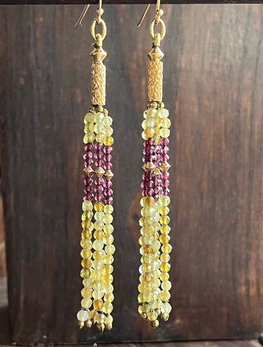 Boucles d'oreilles JANIS grenat