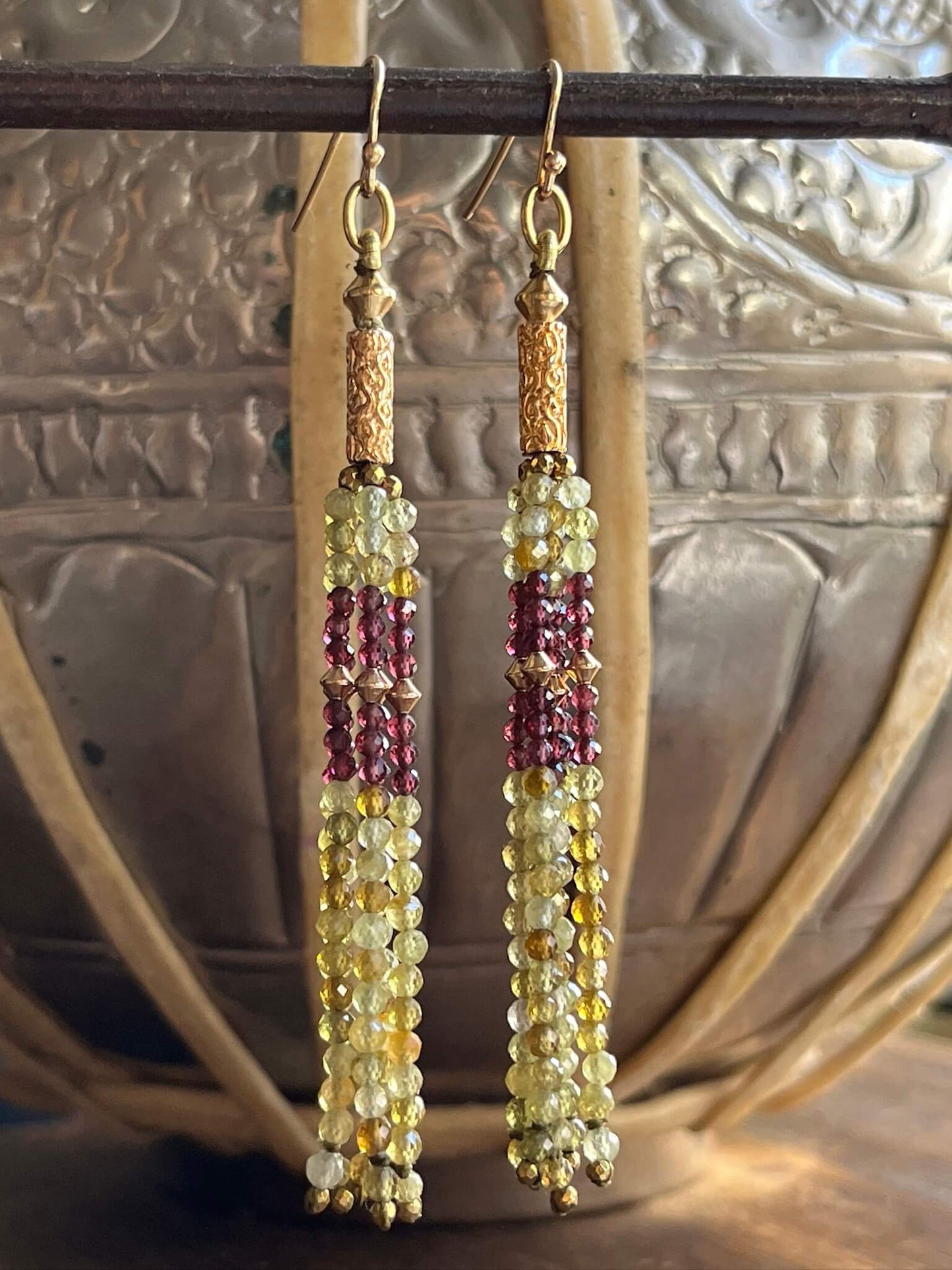Boucles d'oreilles JANIS grenat